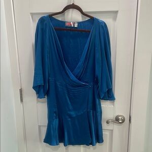 Free People Blue Wrap Midi Dress
